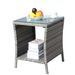 Outdoor Patio Furniture 1 Coffee Table With Clear Tempered Glass_maomaolike.com