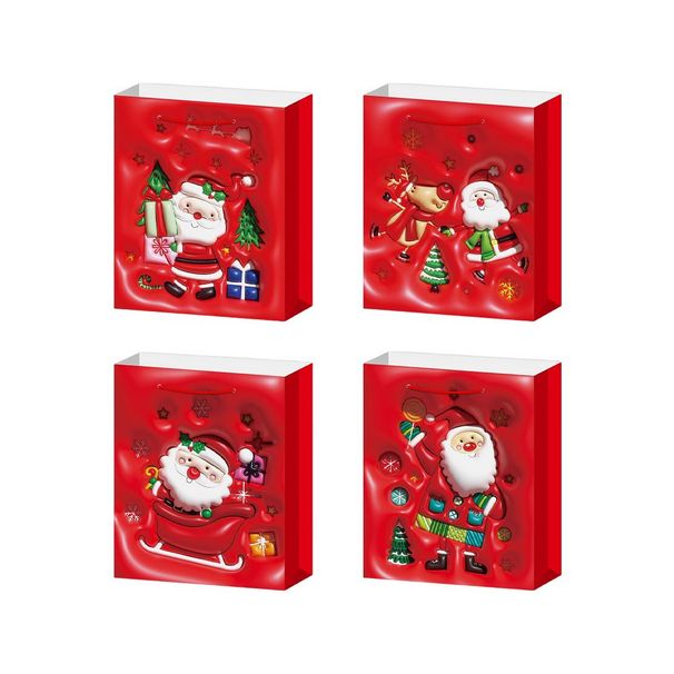 12-Pack Red Christmas Gift Bags Assorted Sizes With Handles Trees, Cartoon Holiday Birthday, And Parties, 12Pcs_maomaolike.com