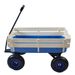 Outdoor Wagon All Terrain Pulling Wood Railing Air Tires Garden Cart_maomaolike.com