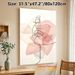 Abstract Face Line Art Painting Poster, Minimalist Single-Line Face With Soft Pink Geometric Shapes Poster, Sleek Elegant Aesthetic For Living Room_maomaolike.com