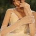 Unisex Wedding gloves Bridal wedding dress Long fingerless pearl gauze gloves White gauze luxury cutout dot drill accessories_maomaolike.com