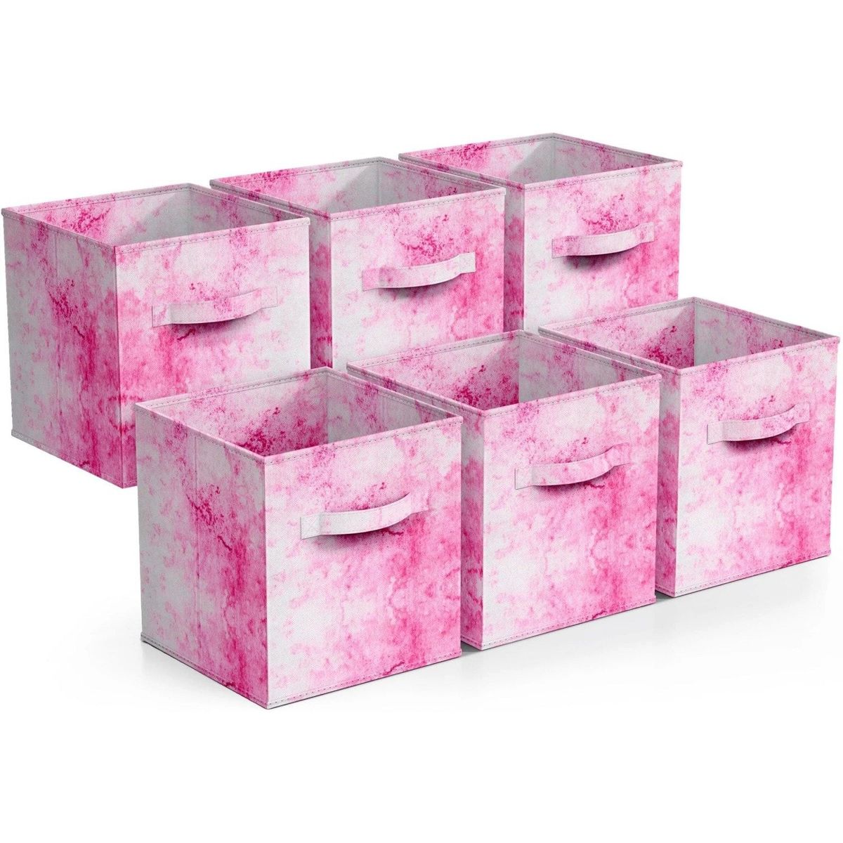 Fabric Storage Cubes - 6 Foldable Tie Dye Storage Bins For Organizing Cubbies, Toy Box - Clothes Storage & Closet Organizer - 11 Inch Collapsible Cube Baskets_maomaolike.com