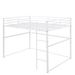 Metal Loft Bed Full Size, Loft Bed Frame With Safety Guard Rails & Flat Ladder, Twin Loft Bed For Kids Teens Adults, White_maomaolike.com