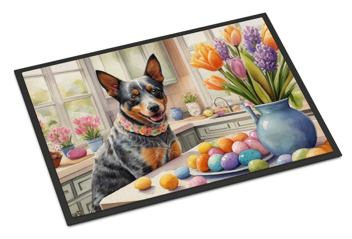 Decorating Easter Australian Cattle Dog Doormat Front Door Mat Indoor Outdoor Rugs For Entryway, Non Slip Washable Low Pile, 24H X 36W_maomaolike.com