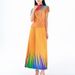 Women's Clothing rainbow print short sleeved loose skirt women's two piece suit_maomaolike.com