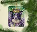 Border Collie King Of Mardi Gras Porcelain Ornament Christmas Tree Hanging Decorations For Home Christmas Holiday, Rectangle, Gift, Multicolor_maomaolike.com