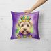 Wheaten Terrier King Of Mardi Gras Throw Pillow Machine Washable, Indoor Outdoor Decorative Pillow For Couch, Bed Or Patio, 18Hx18W_maomaolike.com