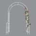 Metal Garden Arch W55'' X H94.5'' Garden Arbor Trellis Climbing Plants Support Rose Arch Outdoor Arch Cream White_maomaolike.com