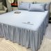 Summer Camellia Embroidery Washed Ice Silk Skirt Three-Piece Set Pillowcase Non-Slip Dustproof Single Bed Cover_maomaolike.com