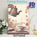 Tea & Floral Themed Painting Poster, Warm-toned Whimsical Art Poster, Cozy Tranquil Design With Teapot, Teacup, Book And Urdu Quote, Ideal For_maomaolike.com