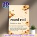 Round Roti Culinary Painting Poster, Warm-toned Minimalist Food-themed Poster, Humorous Culinary Quote Design Ideal For Kitchen And Dining Room Decor_maomaolike.com
