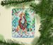 Saluki Christmas Porcelain Ornament Christmas Tree Hanging Decorations For Home Christmas Holiday, Rectangle, Gift, Multicolor_maomaolike.com