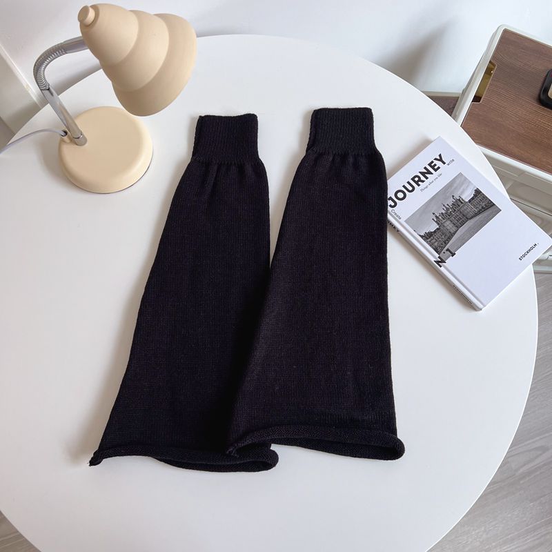 Flared autumn/winter knit all-over warm socks Pile socks Solid color calf socks y2k Spice Girls leg set feet_maomaolike.com