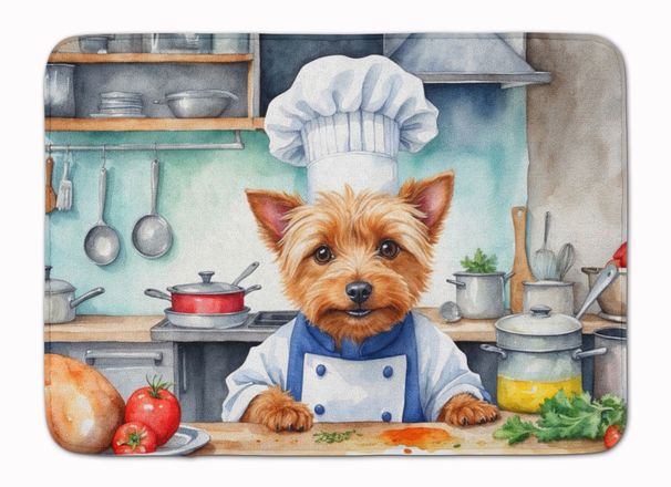 Australian Terrier The Chef Memory Foam Kitchen Mat Machine Washable Anti-Fatigue Mat Cushion Comfort Bath Mat Or Kitchen Rug_maomaolike.com