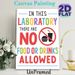 Lab No Food Or Drinks Themed Painting Poster, Vibrant Colorful Typographic & Warning Symbol Poster, Clear Rule Reminder Suitable For Laboratory_maomaolike.com