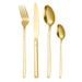 24-Piece Knight Cutlery Set - Stainless Steel Steak Knives Forks Spoons For Restaurant & Home Dining_maomaolike.com