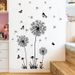 Small Size Black Dandelion Sofa Bedroom Background Wall Living Room TV Decoration Self-Adhesive Sticker_maomaolike.com