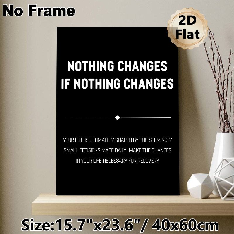 Motivational Quote Painting Poster, Minimalist Black & White Typography Poster, Inspirational Message To Encourage Positive Life Changes, Ideal For_maomaolike.com