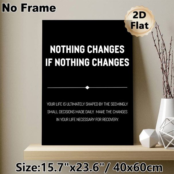 Motivational Quote Painting Poster, Minimalist Black & White Typography Poster, Inspirational Message To Encourage Positive Life Changes, Ideal For_maomaolike.com