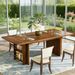Farmhouse Dining Table Wooden Kitchen Table With Shelves For 6 To 8_maomaolike.com