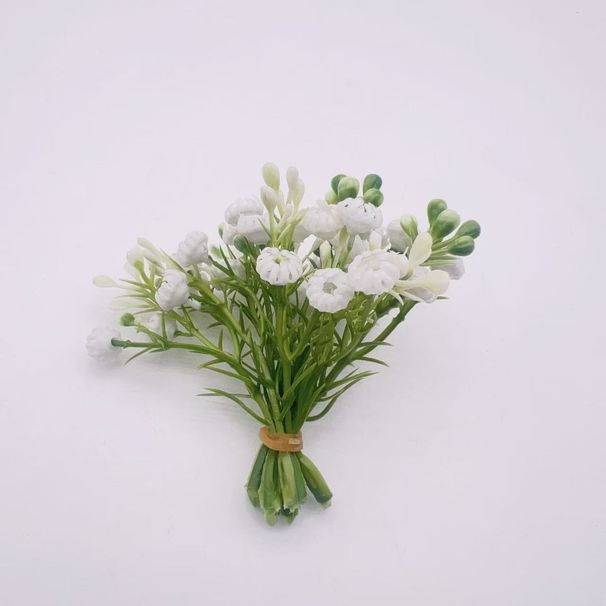 Manufacturer Wholesale Plastic Wedding Handheld Gypsophila Bouquet Decoration Material DIY Artificial Flower With Grass_maomaolike.com