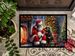 Rottweiler And Santa Claus Doormat Front Door Mat Indoor Outdoor Rugs For Entryway, Non Slip Washable Low Pile, 24H X 36W_maomaolike.com
