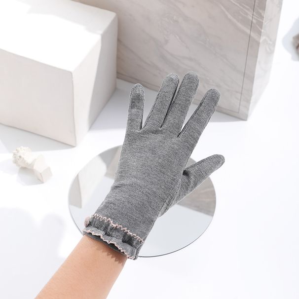 Fashion elegant simple winter warm ladies gloves thin section comfort plus fleece winter driving and riding touch screen gloves_maomaolike.com