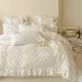 Premium Lace-Trimmed Ins Bedding Set - 1500-2000g High-Quality Polyester, Available In 1.2m-2.0m Sizes (Bed Sheets, Bed Skirts_maomaolike.com