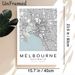 Melbourne City Map Painting Poster, Minimalist Line Art Urban Map Poster, Clear Detailed Geographic Layout, Ideal For Home Office And Living Room Wall_maomaolike.com