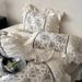 Wholesale INS French Retro Floral Four-Piece Girly Princess Style Pleated Lace Pure Cotton 4-Piece Set_maomaolike.com