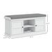 Shoe Storage Bench With Cushioned Seat, Entryway Bench Seat With 2 Cabinets And Adjustable Shelf For Hallway, White_maomaolike.com
