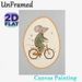 Mouse Riding Bicycle Painting Poster, Warm-toned Cute Cartoon Poster, Whimsical Design Of Mouse In Striped Pajamas On Bicycle With Star Accents_maomaolike.com