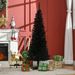 5' Artificial Pencil Christmas Tree, Slim Xmas Tree With 294 Realistic Branch Tips And Plastic Stand, Black_maomaolike.com