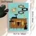 Mid-Century Modern Black Cat Bar Painting Poster, Vintage Stylized Retro Bar Scene Poster, Nostalgic Mid-century Themed Art, Ideal For Home Bar_maomaolike.com