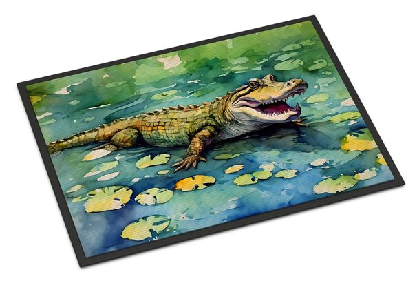 Alligator Doormat Front Door Mat Indoor Outdoor Rugs For Entryway, Non Slip Washable Low Pile, 24H X 36W_maomaolike.com