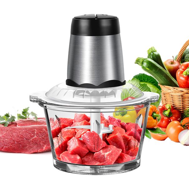 2L Vegetable Chopper Small Food Processor Grinder Mixer Electric Dicer With 2 Speeds Meat Mincer_maomaolike.com