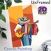 Musician Themed Painting Poster, Vibrant Geometric Style Poster, Colorful Artwork Of A Musician Playing Accordion And Guitar, Stylish Decor Ideal For_maomaolike.com