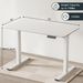Electric Standing Desk Whole Piece Adjustable Height Desk Home Office Computer Workstation Sit Stand Up Desk (White Frame + White Top)_maomaolike.com