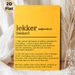 Lekker Definition Painting Poster, Warm-toned Minimalist Typographic Poster, Playful Word Definition Decor Ideal For Living Room, Cafe_maomaolike.com