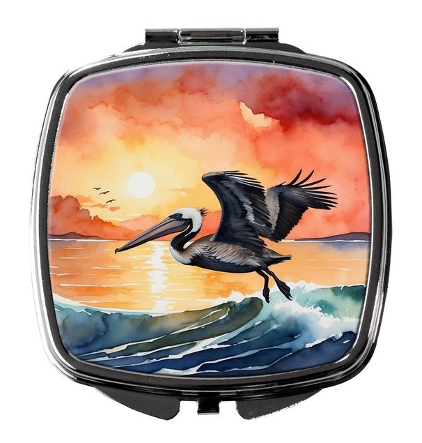 Pelican Fiery Sunset Compact Mirror Decorative Travel Makeup Mirror For Women Girls Gifts Pocket Makeup Mirror Folding Handheld_maomaolike.com