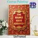 Chinese Ornate Themed "The Nanke Have Arrived" Painting Poster, Luxe Red & Gold Intricate Paisley & Cloud Motif Poster, Elegant Decor Piece Ideal For_maomaolike.com