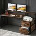 Computer Desk, Ergonomic Office Desk With Drawers & Monitor Stand_maomaolike.com