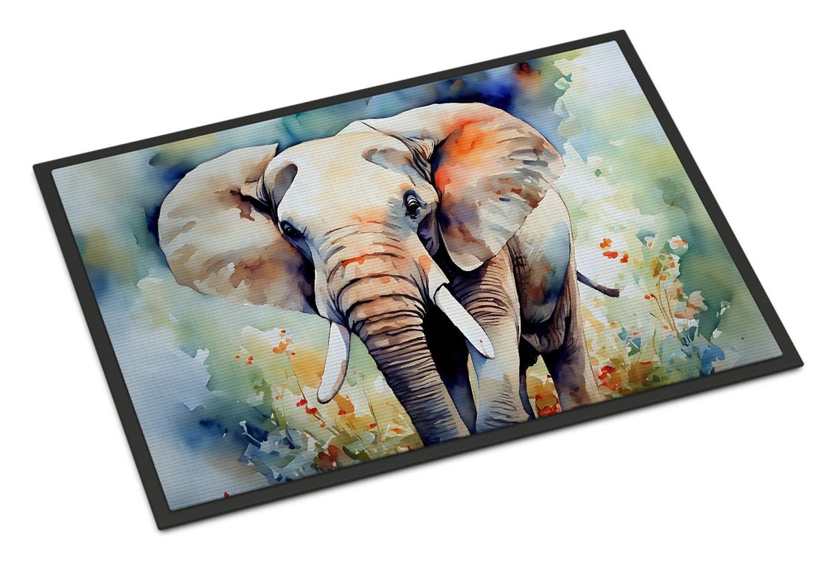Elephant Doormat Front Door Mat Indoor Outdoor Rugs For Entryway, Non Slip Washable Low Pile, 24H X 36W_maomaolike.com