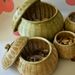 Tea Egg Storage Organizer Snack With Lid Basket Green Woven Bamboo Canister_maomaolike.com