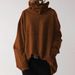 Women's Clothing Autumn and Winter Women's New Loose Casual Long Sleeve High Collar Pullover Solid Color Pocket Jacket Sweatshirt_maomaolike.com