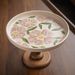 Handcrafted Wooden Pedestal Tray – Rustic Ceramic Fruit Display With Organic Texture, Multi-Level Dessert Stand For_maomaolike.com