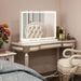 Vanity Mirror With Lights, LED Makeup Mirror With Dimmable 3 Color Modes, Touch Screen Control Vanity Based Mirror Desk Mirror Square White_maomaolike.com
