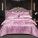European Style Light Luxury Wedding Satin Jacquard Four-Piece Set Skin-Friendly Simple Brushed Bed Sheet Duvet Cover 1.8m Bedding_maomaolike.com