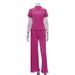 Women's Clothing slim T-shirt high waist blue pleated mopping pants casual _maomaolike.com