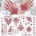 Zhengxiang Cross-Border European And American Brown-Red Lace Stickers Waterproof Indian Hanna Temporary Tattoos Tattoo Top-sale_maomaolike.com
